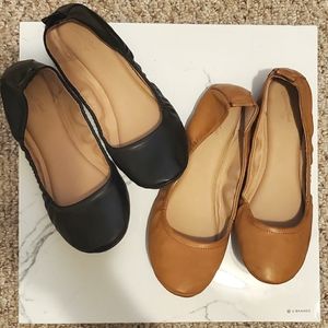 Brown and Black Flats